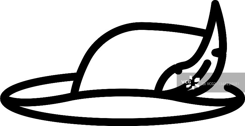 德国帽子图标轮廓，巴伐利亚风格图片素材