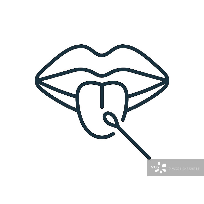 口腔唾液拭子检测线性图标图片素材