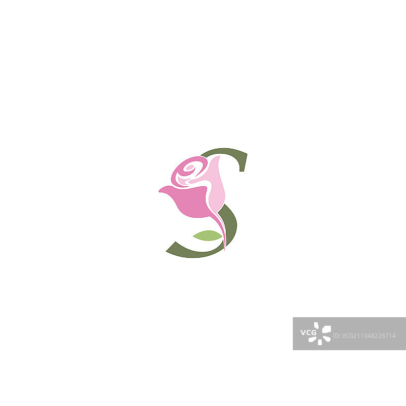 字母S玫瑰图标标志模板图片素材