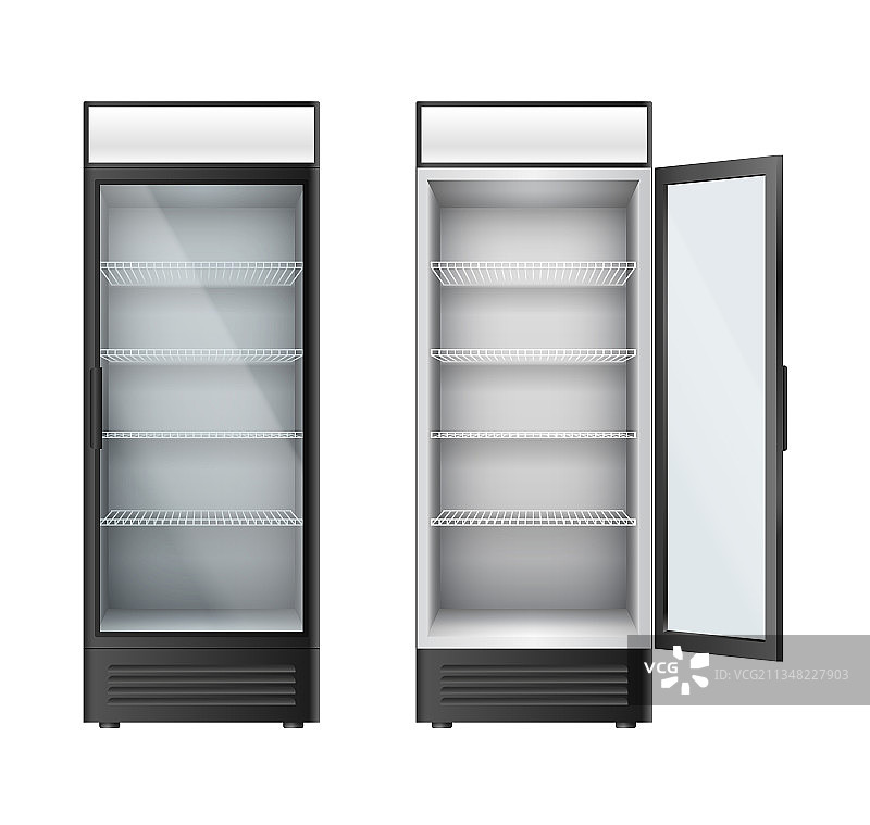 立式玻璃饮料展示冰箱图片素材