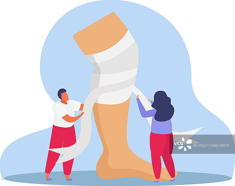 腿部捆绑扁平构图图片素材