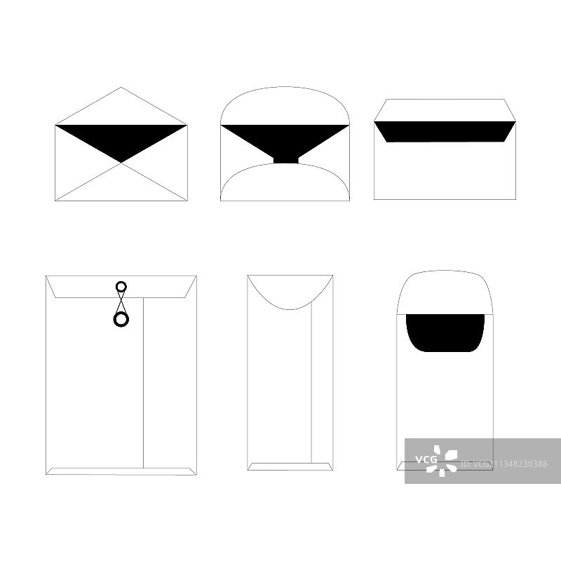 消息和信封图标集图片素材