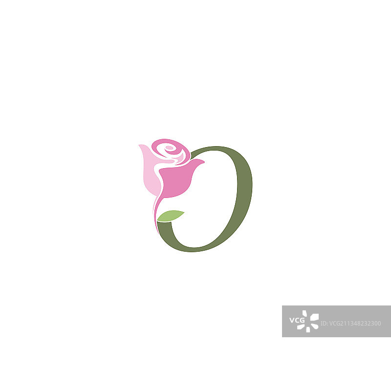 字母O玫瑰图标标志模板图片素材