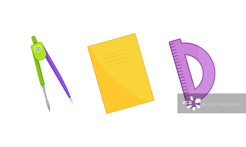 文具物品学校用品套装：圆规图片素材