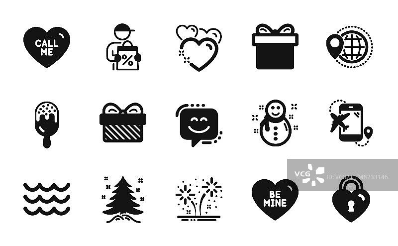 烟花礼品盒和世界旅行图片素材