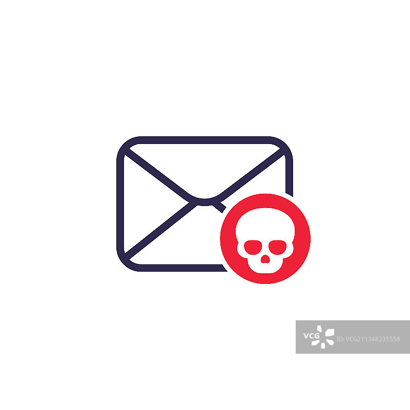 带病毒恶意软件或网络钓鱼的电子邮件图标图片素材