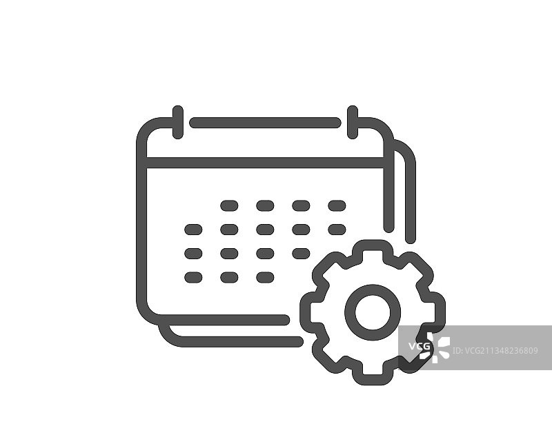 年度计划日历线性图标图片素材