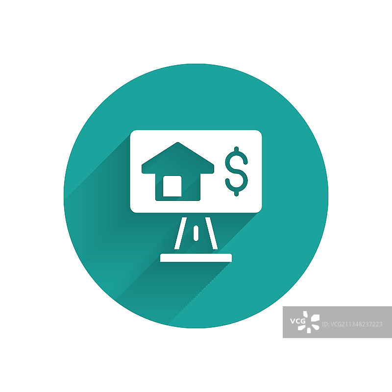 浏览器中的白色在线房地产房屋图标图片素材