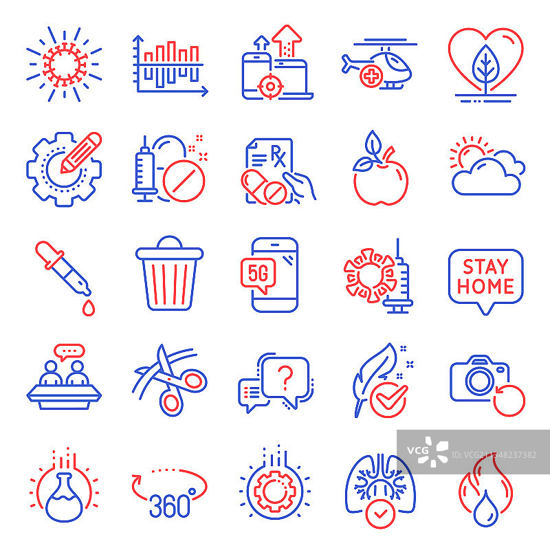 包含生态食品的科学图标集图片素材