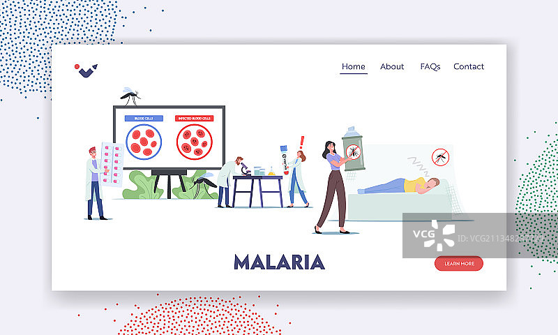 疟疾宣传页模板科学家图片素材