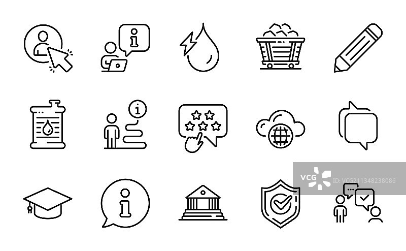 包含咨询图标的教育图标合集图片素材