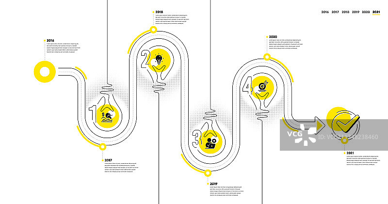 商业信息图表：4步骤时间线工作流程图片素材