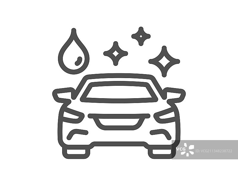 洗车线条图标清洁汽车标志图片素材