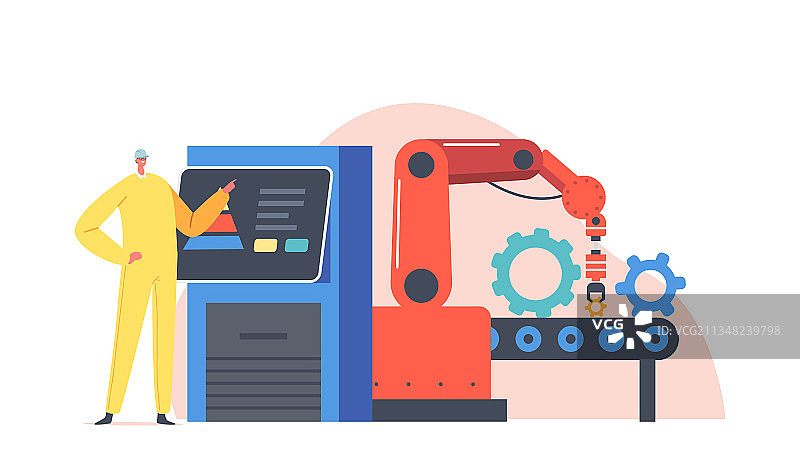 智能工厂传送带上的遥控器图片素材