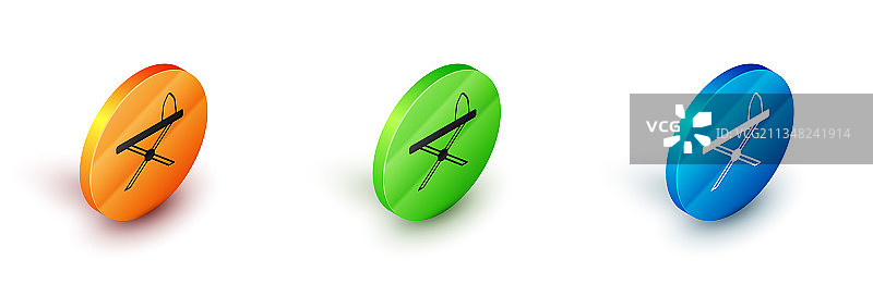 2.5D电熨斗和熨衣板图标图片素材