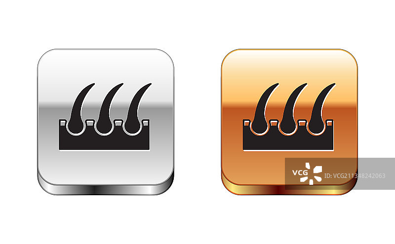 黑色人类毛囊图标，白色背景图片素材