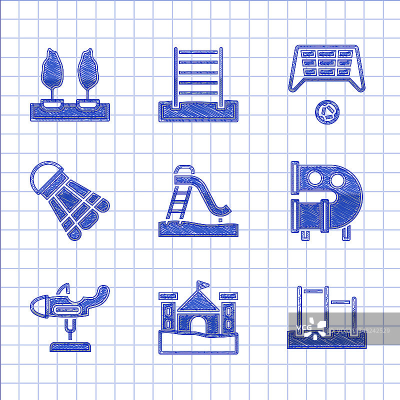 儿童滑梯与沙堡图片素材