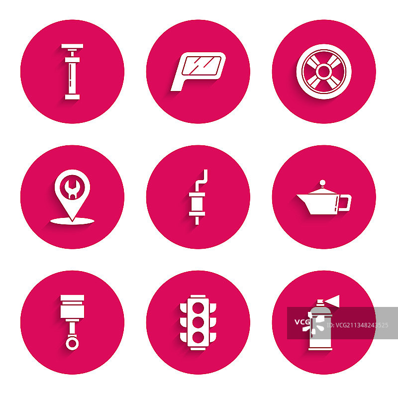 汽车消声器交通灯喷漆罐套装图片素材