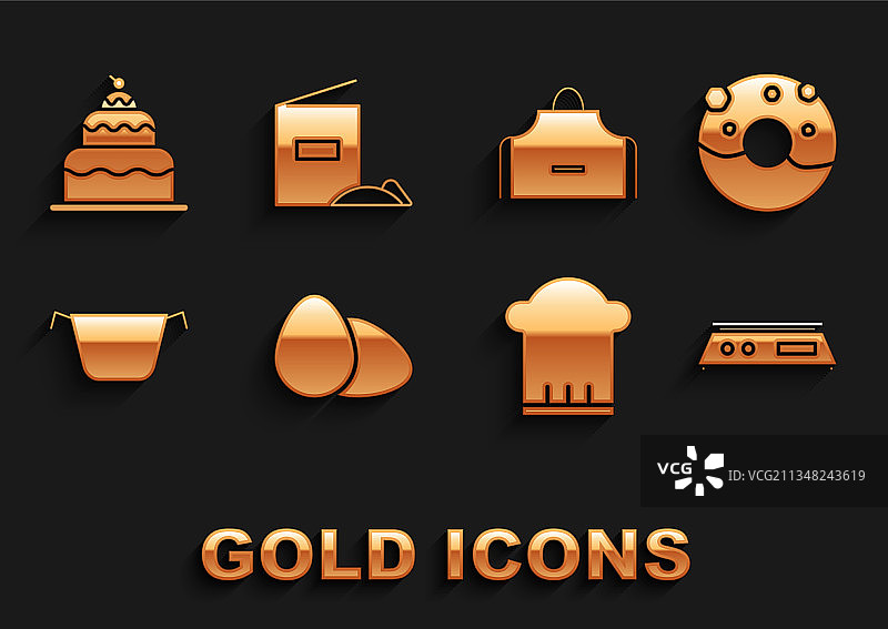 炸鸡、鸡蛋和甜甜圈甜点组合图片素材