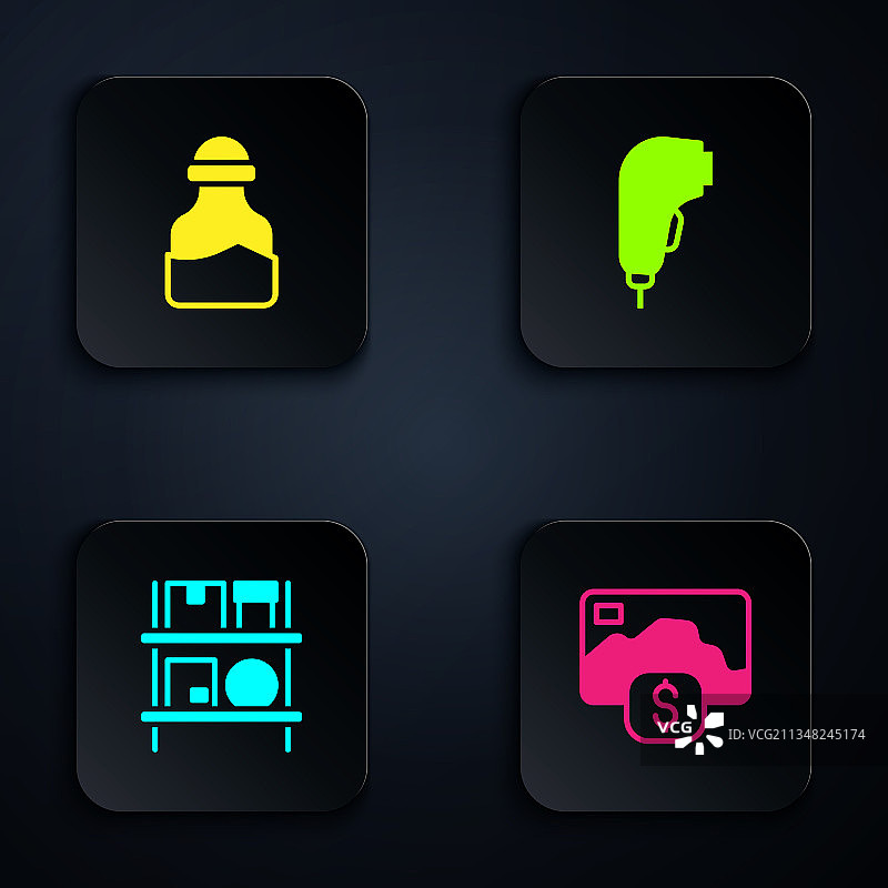 信用卡罐装香料仓库内部图标合集图片素材