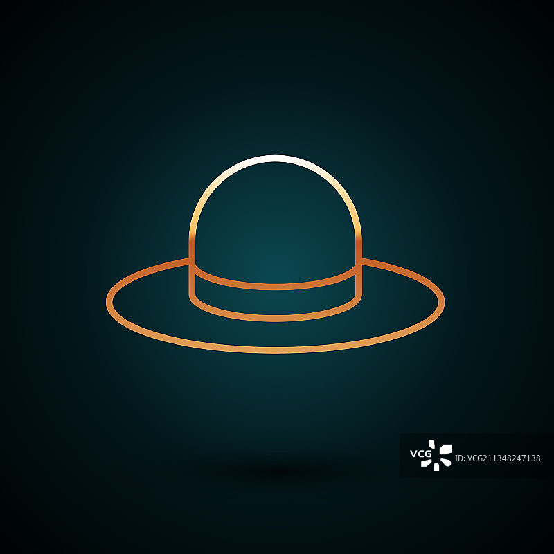 金色线条男士帽子图标图片素材