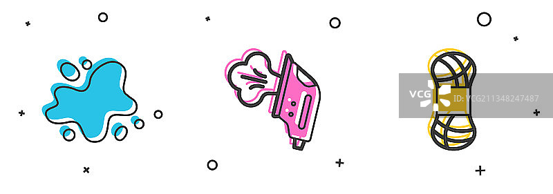 水渍电熨斗和纱线图标图片素材