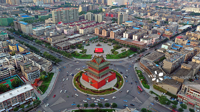 临汾的鼓楼广场图片素材