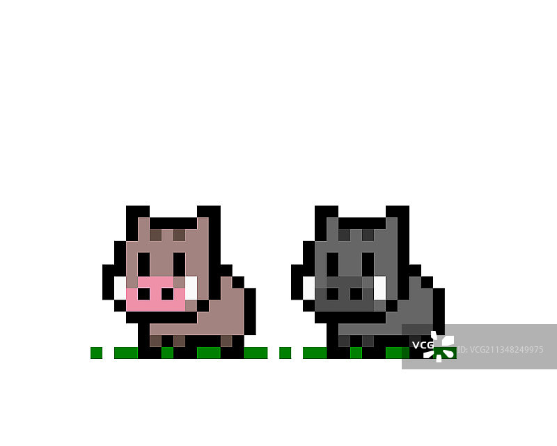 游戏素材像素风野猪图片素材