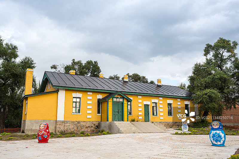 黑龙江省齐齐哈尔市罗西亚大街中东铁路历史建筑图片素材