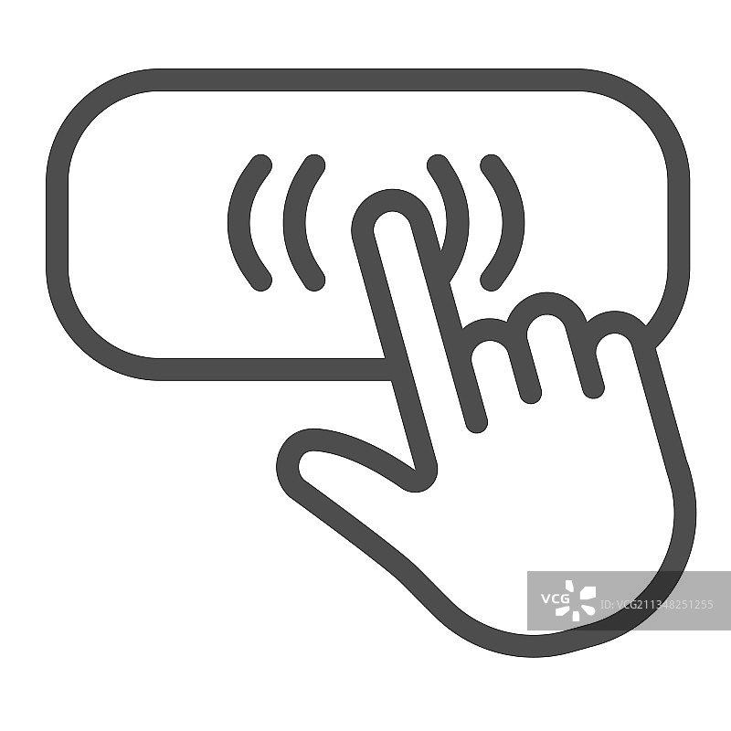 手部光标点击按钮线条图片素材
