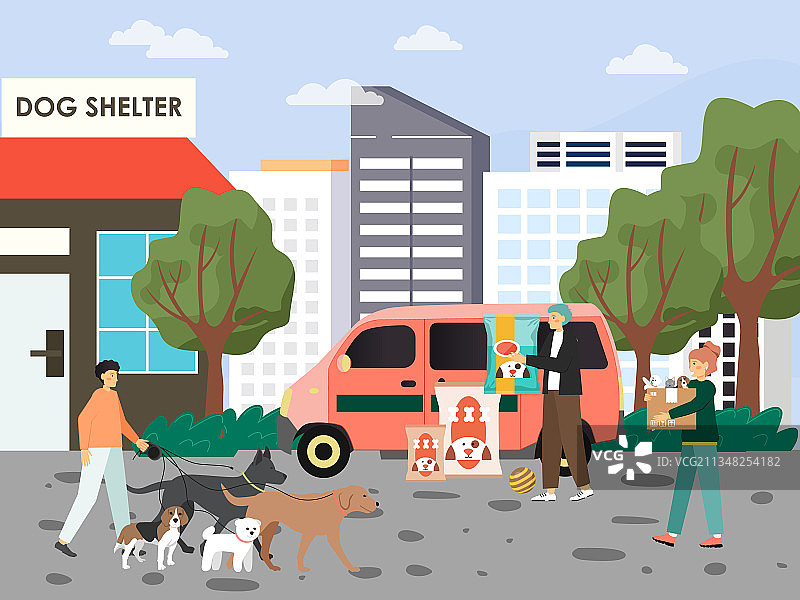 志愿者帮助无家可归的动物图片素材