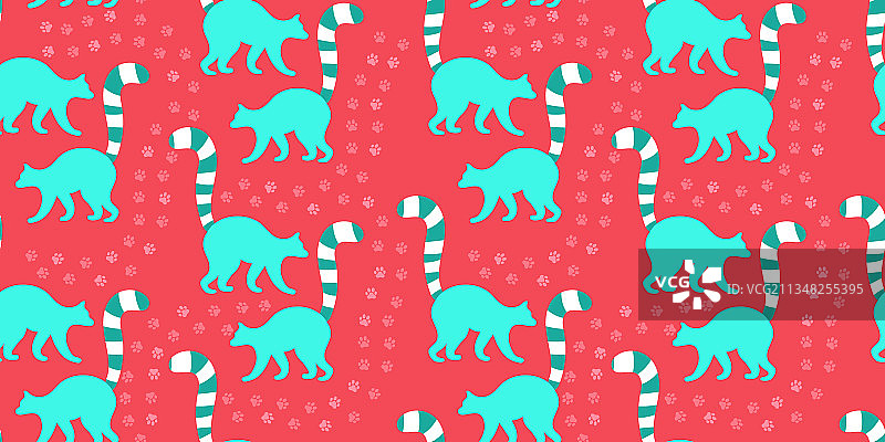 粉红色和蓝绿色狐猴印花图片素材