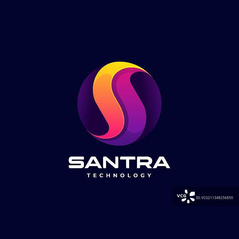 字母S标志设计渐变彩色风格图片素材