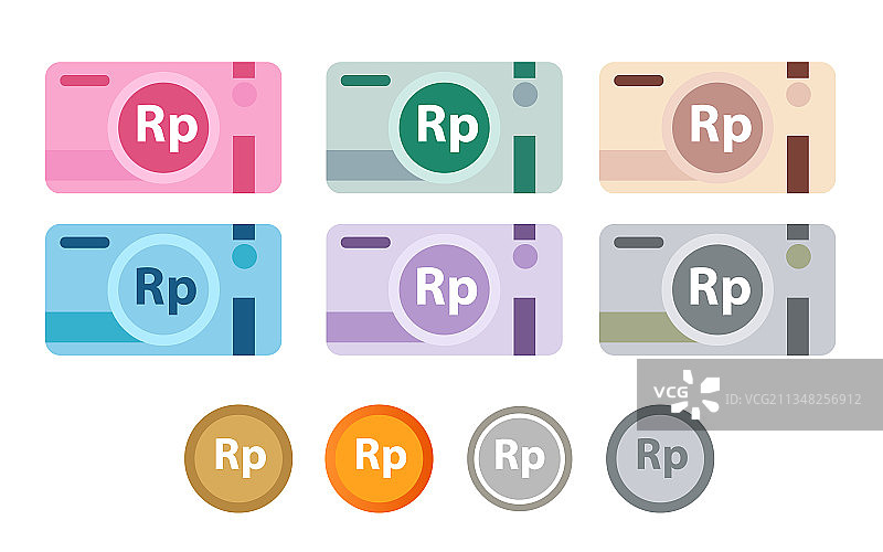 印尼盾货币图标集图片素材