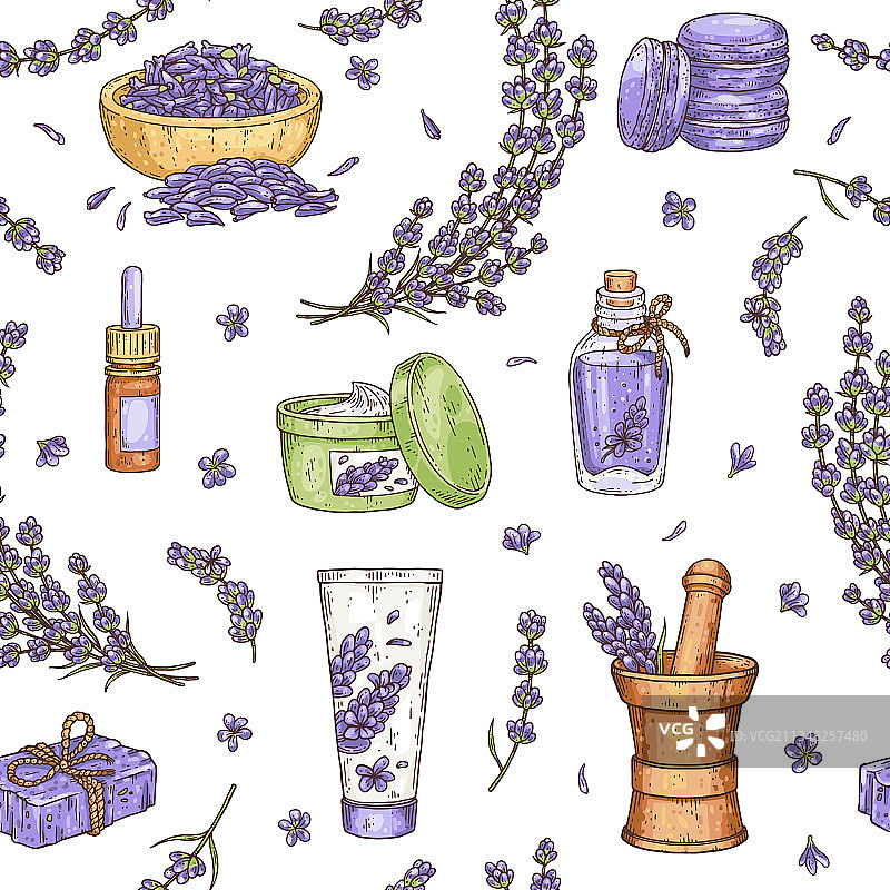 天然薰衣草无缝图案图片素材
