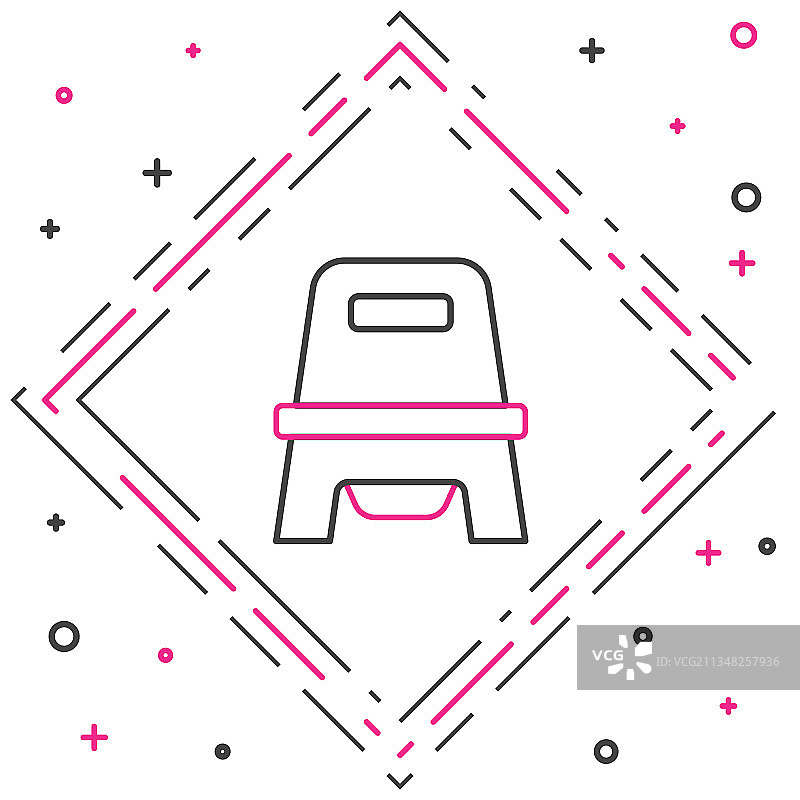 白色背景上的线性婴儿便盆图标图片素材