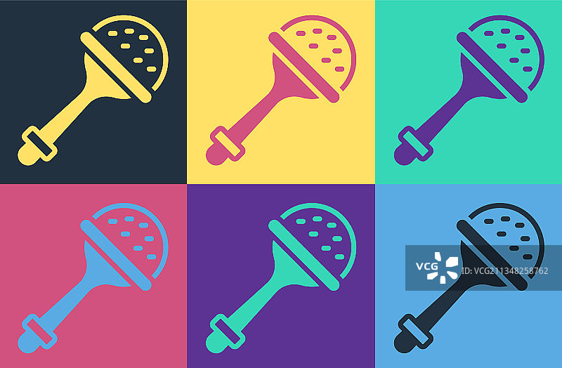 波普艺术拨浪鼓玩具图标图片素材