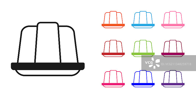 白色背景上的黑色果冻蛋糕图标图片素材