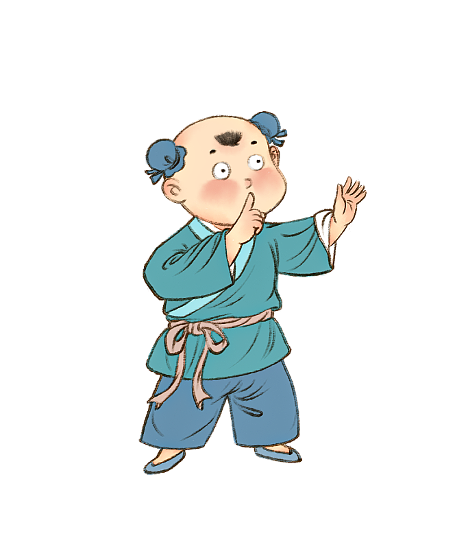 摆手禁止发声的小书童人物元素图片素材