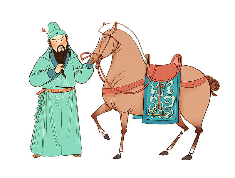 关羽牵马图片素材