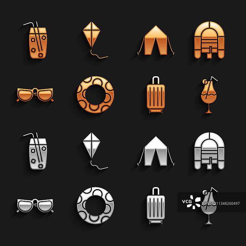 橡胶游泳圈漂流船鸡尾酒套装图片素材