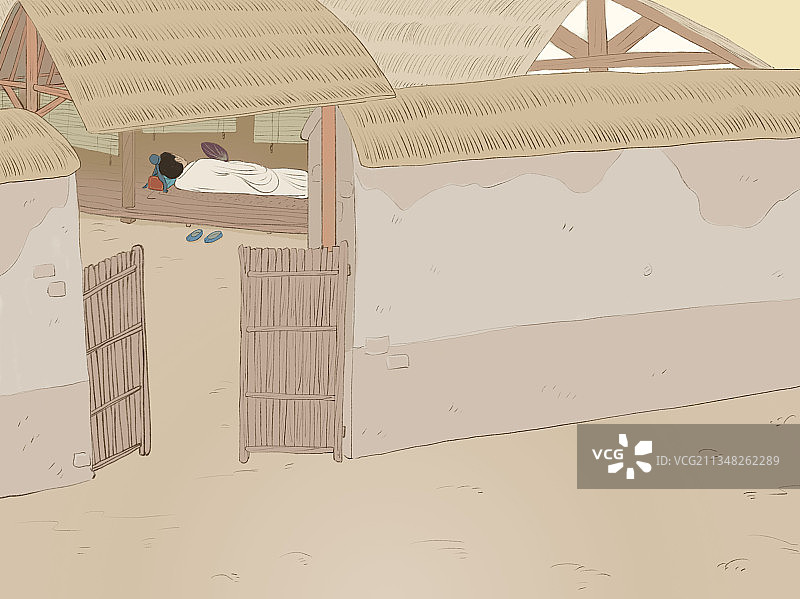 诸葛亮乘凉儿童插画图片素材