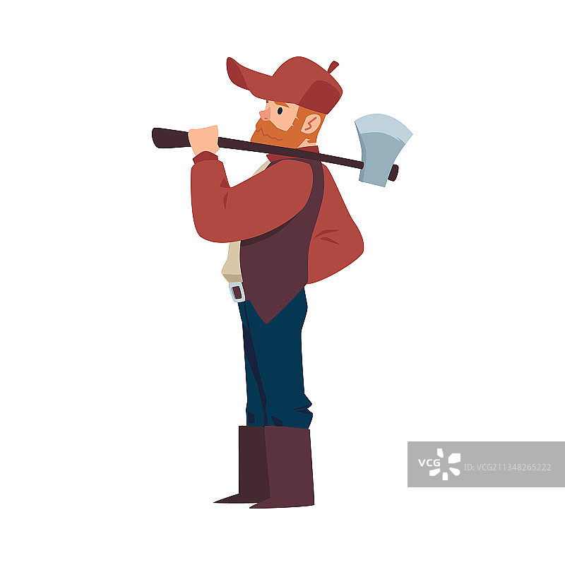 伐木工人或伐木者卡通形象图片素材