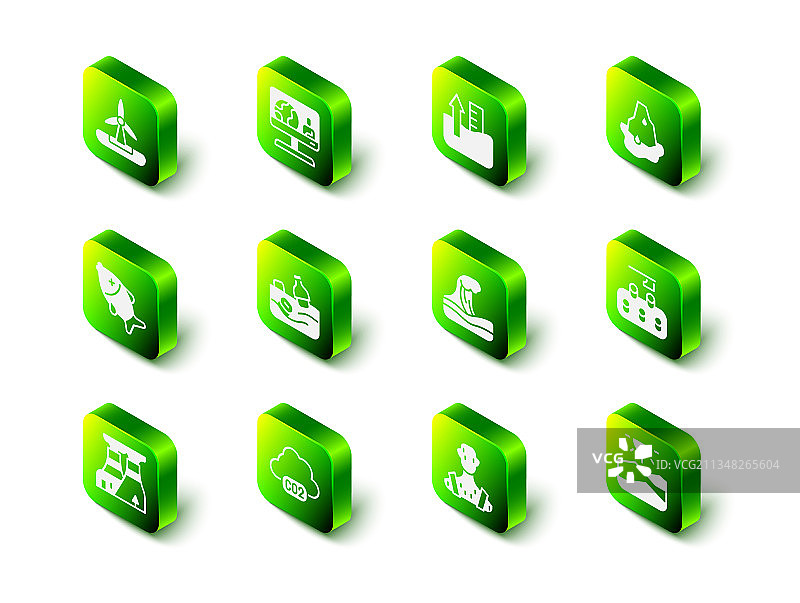 天气预报水位上升冰川套装图片素材