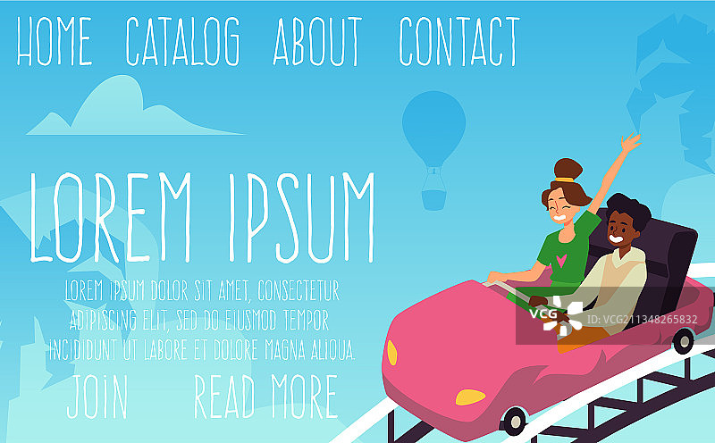 游乐园过山车网站设计图片素材