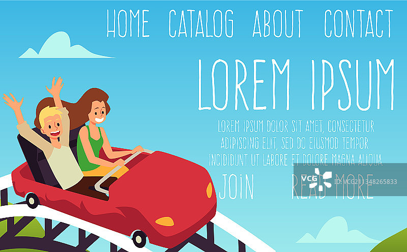 游乐园情侣网站banner样机图片素材