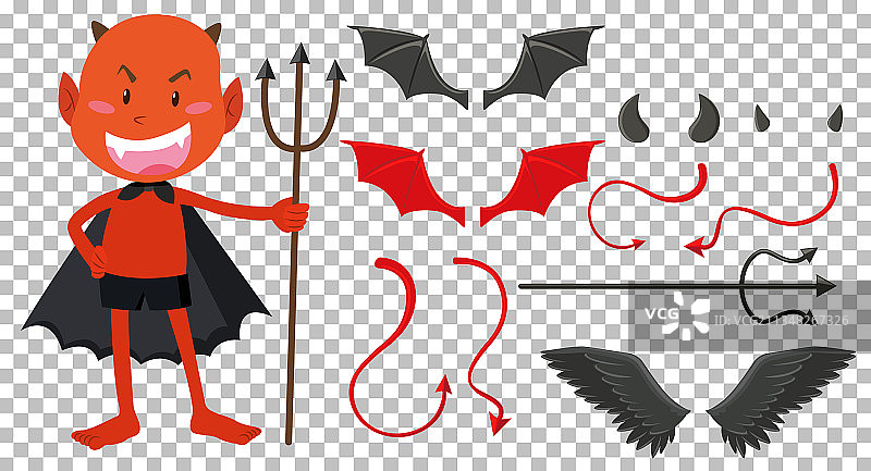 魔鬼与天使设计元素图片素材