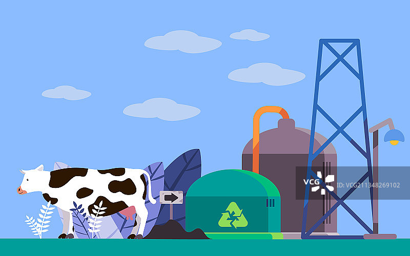 生产气体的沼气技术装置图片素材