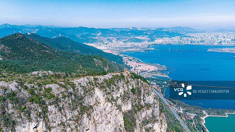 昆明西山航拍图片素材