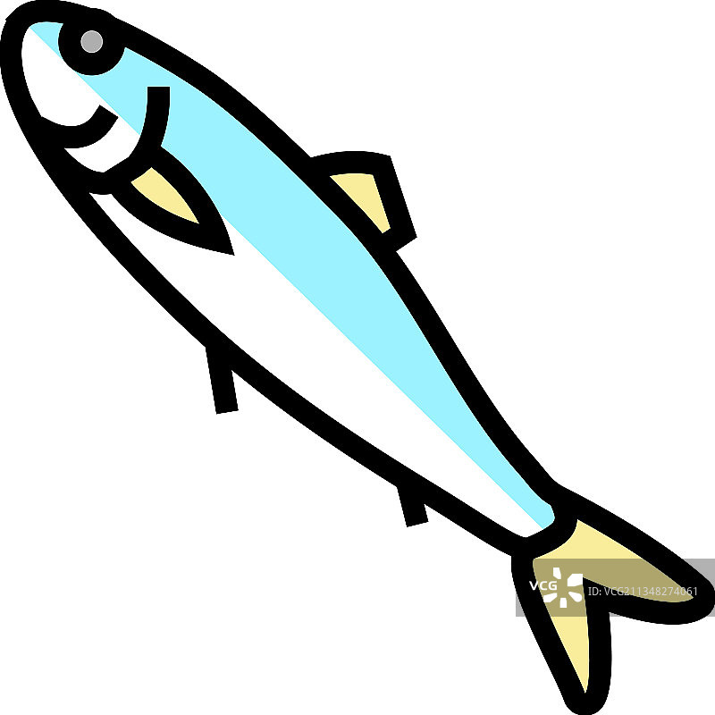 大西洋鲱鱼彩色图标图片素材